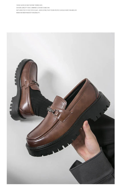Trend Platform Casual Business Leather Shoes Men Formal Office Social Leather Loafers Male Derby Shoes Men's Dress Shoes