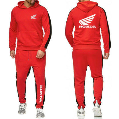 2025 Men Tracksuit Honda motor Wing Printed Hoodie Suits Hooded Sweatshirt+Pants 2 Pieces Men Sets Running Fitness Men Clothing