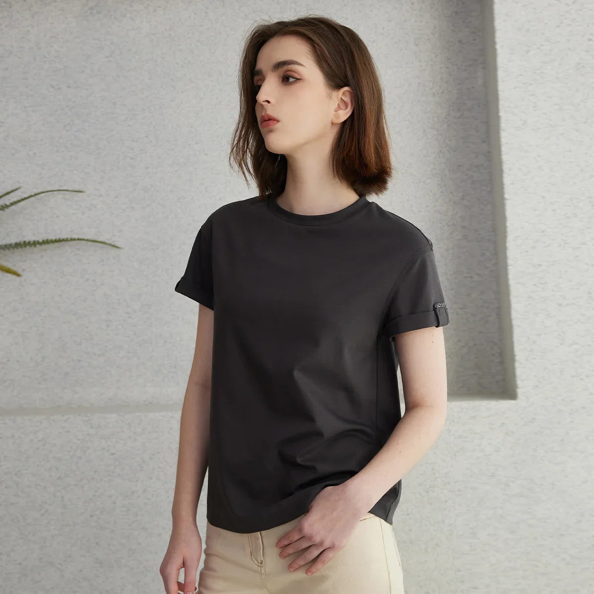 Summer Short Sleeved Clothes Premium Luxury Women's Clothing Combed Cotton Tshirts pima cotton Tee Shirt