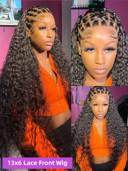 250 Density 13x4 13x6 360 Hd Transparent Lace Front Wigs Deep Wave Lace Frontal Wig Water Wave Curly Human Hair Pre Plucked Lace