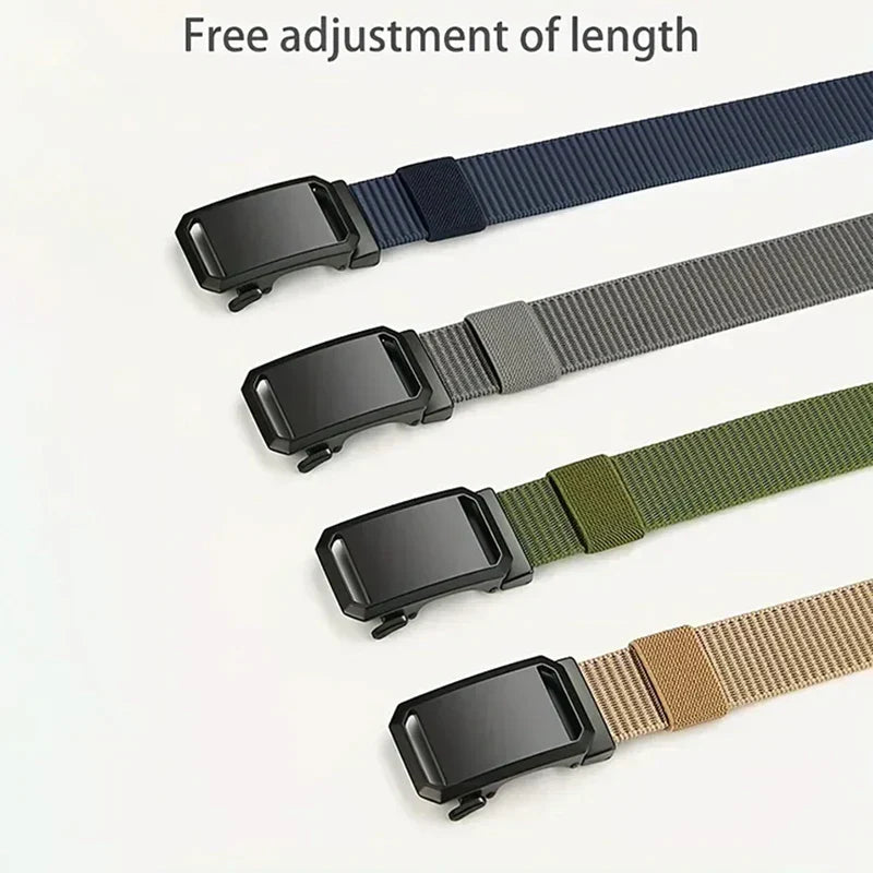 Automatic Buckle Belt Canvas Tactical Workwear Casual Outdoor Military Training Pants Belt Men Fashionable Multifunctional Belt