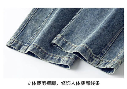 Men's Trendy Jeans All-Season Cotton Blend Straight-Leg Pants - Fashionable Minimalist Versatile Casual Denim Trousers M-4XL