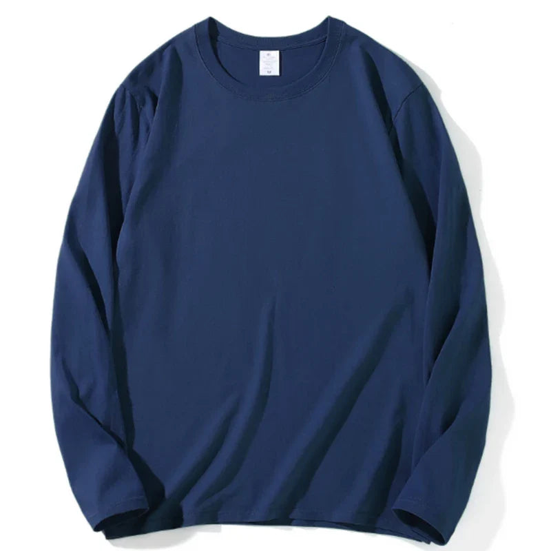 2026 Autumn Women Leisure Cotton Daily Long Sleeve Tops Lady Versatile Round Neck Baggy Clothes Female Concise Solid T-shirts