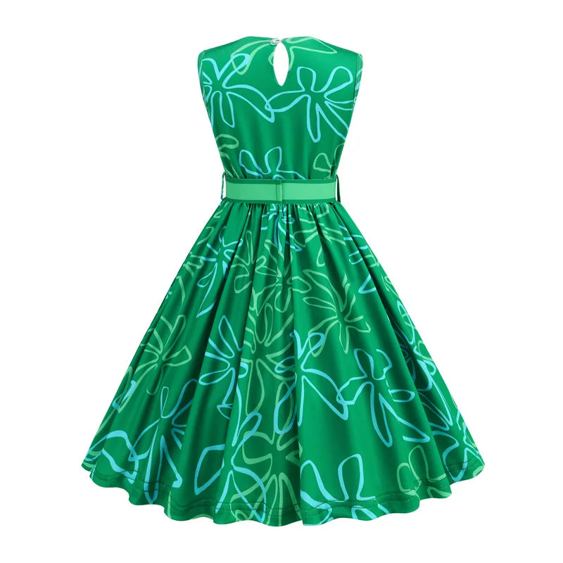 Inside Out Sadness Dress Girls Halloween Joy Cosplay Costume Children Cartoon Movie Role Play Print Frock Kid Fantasy Party Gown