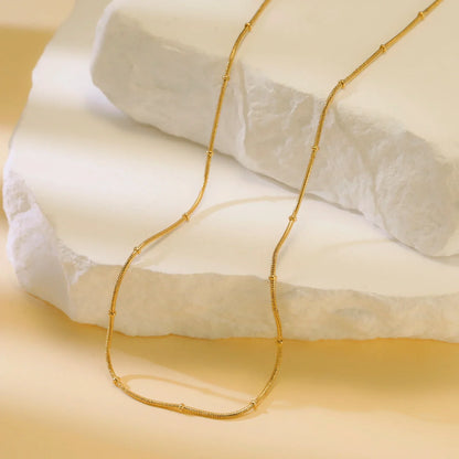 Stainless Steel Gold Color Chain Necklace Women Minimalist Cuban Paperclip Twisted Snake Chain Fashion Jewelry Wholesale