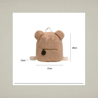 Cute Bear Plush Backpack Embroidered Name Autumn Winter Kids Outdoor Shoulder Bags Custom Personalized Children's Gift Bags