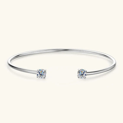 5mm 0.5ct D Moissanite Diamond Cuff Bangle for Women Wedding Bracelet Real Silver 925 Open Bangle Engagement Fine Jewelry