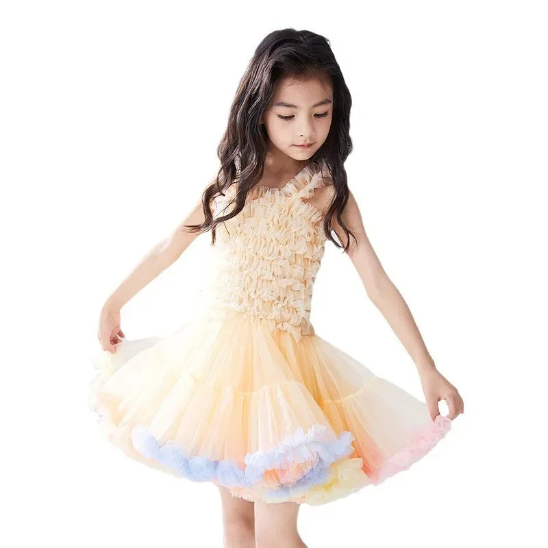 Fluffy Rabbit Skirt Girl Baby Dress Super Immortal Cake Fluffy Gauze Birthday Party Children's Princess Dress Summer