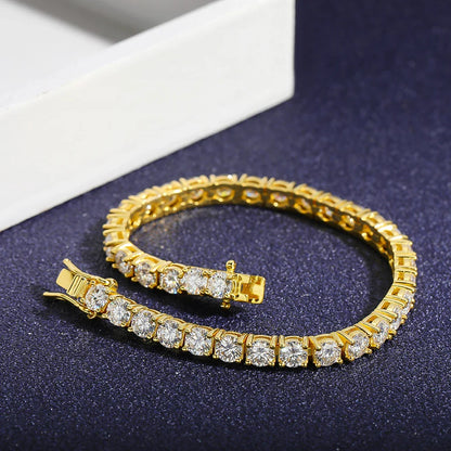 Real D Color Full 2/2.5/3/4/5/6.5mm Moissanite Tennis Bracelet For Women S925 Plated 18K Rose Gold Diamond Link Bracelets