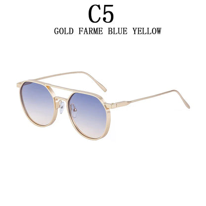 Sunglasses For Men Retro Oval Steampunk Round Shades Luxury Lunette