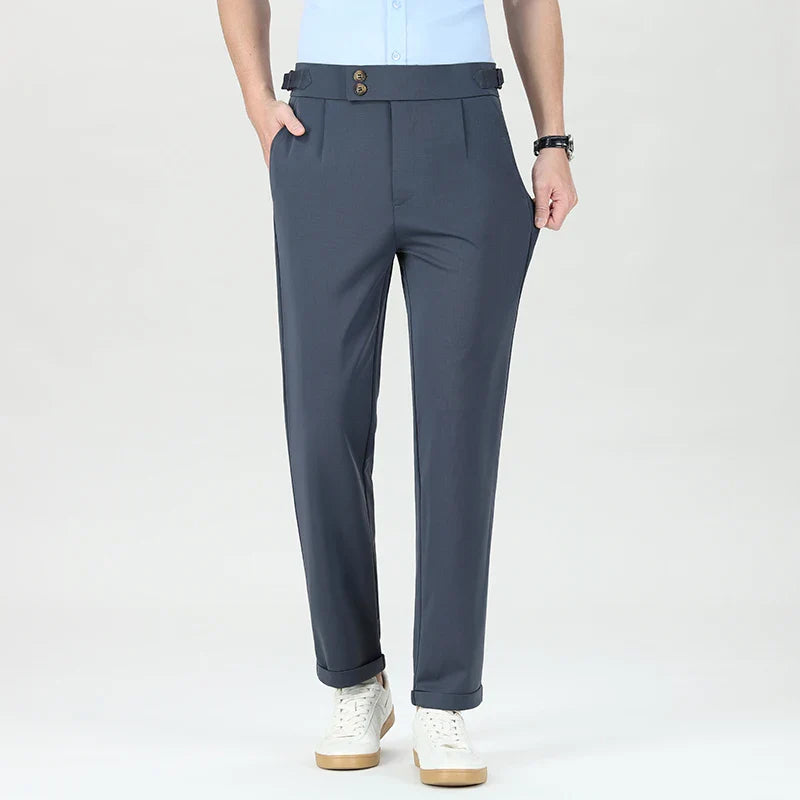 Quality Mens Business Casual Pants Elastic Dress Pants Stretch Golf Pants Black Grey Beige Summer Spring Pants
