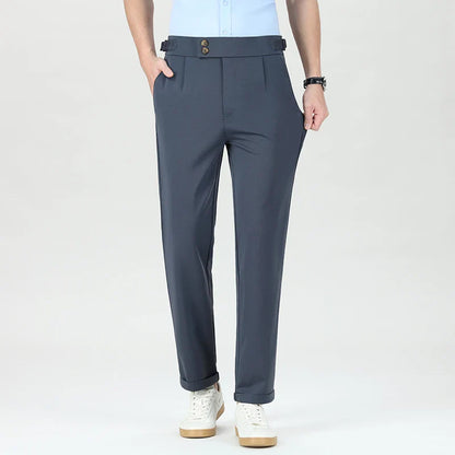 Quality Mens Business Casual Pants Elastic Dress Pants Stretch Golf Pants Black Grey Beige Summer Spring Pants