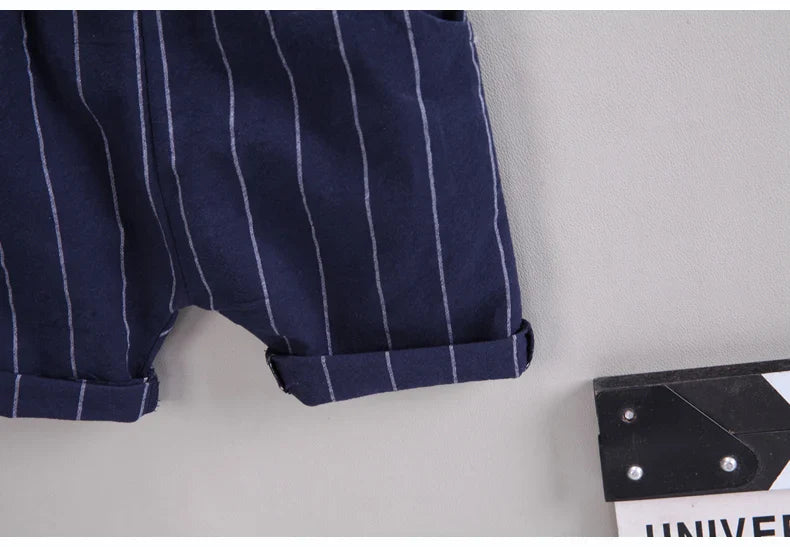 Baby Boys Short Sleeve Shirt + Shorts Suits Summer Birthday Party Clothes Sets 1 2 3 4 Years Kids Cotton Clothing Outfits