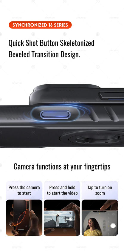 Magnetic Shockproof Case for iPhone 17 16 15 14 13 Pro Max Charging Protective Cover for Quad-style Bike/Motorcycle Mount/Holder