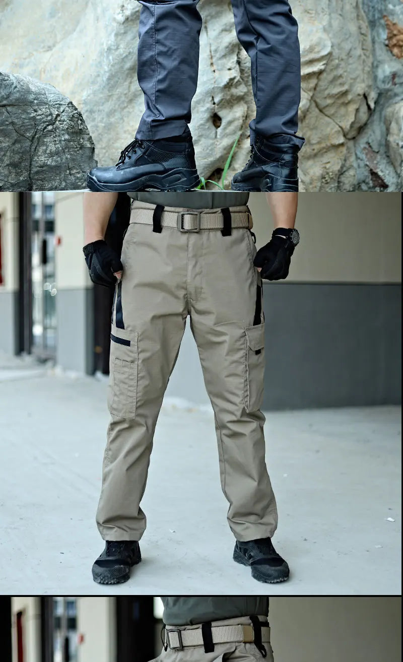 Men's Outdoor Work Pants 2-Pcs Tactical Cargo Trousers New Multi-pocket Wear-Resistant Workwear Outdoor Waterproof Hiking Pants