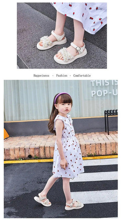 Girls' sandals Summer children's non-slip soft-soled princess beach shoes Fashion sandals for little girls