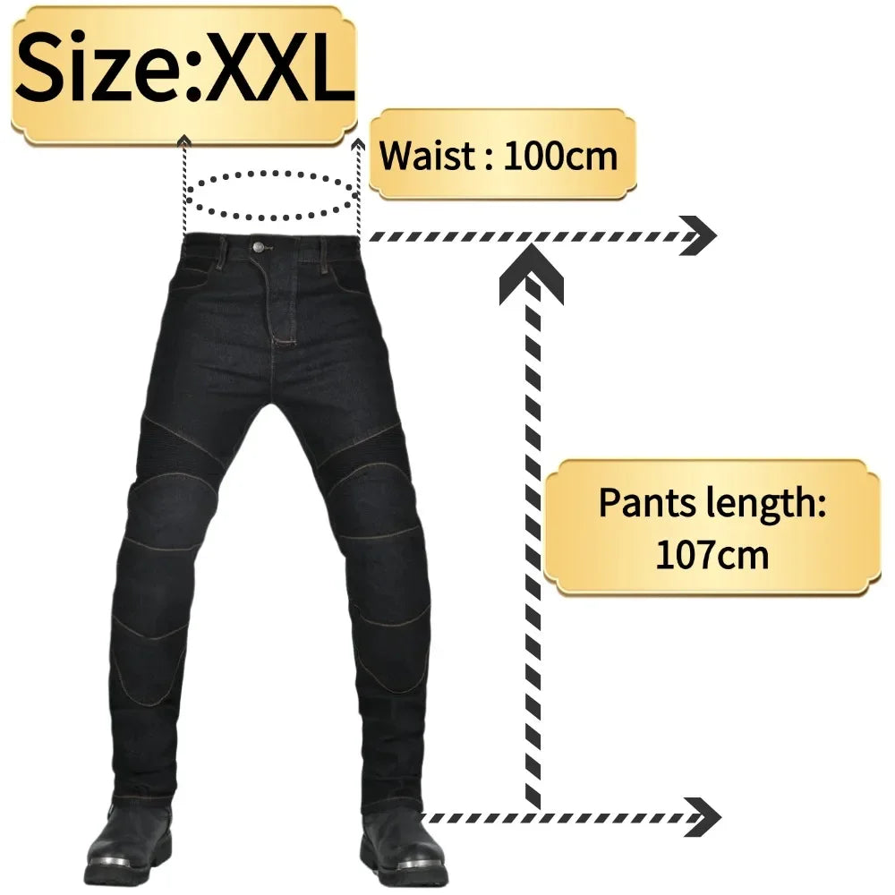 Calça Jeans Masculina para Moto, Antiderrapante, Resistente à Abrasão, para Todas as Condições Climáticas, Ajuste Clássico, Pronta para Corridas, Equipamento para Motociclistas