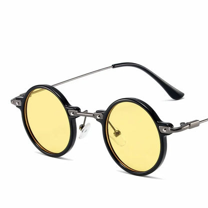 Retro Steampunk Round Sunglasses – UV400 Metal Frame | Men & Women