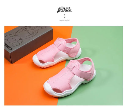 Kids Closed-Toe Sport Sandals Breathable Water Shoes Luxury Non-Slip Summer Beach Shoes Sandals for Toddler Boys Girls