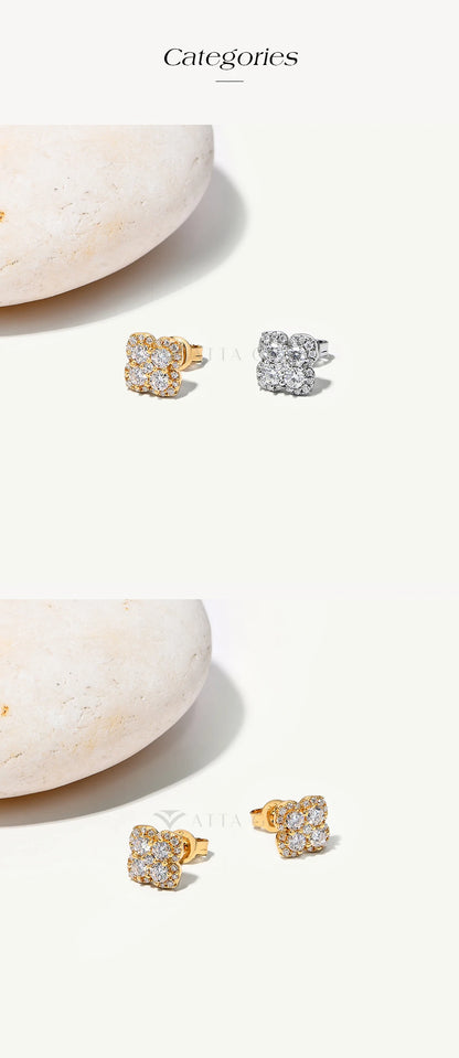 Full Moissanite Diamond Earrings D VVS1 For Women S925 Sterling Silver 18k Gold Plated Engagement Wedding Jewelry Gifts
