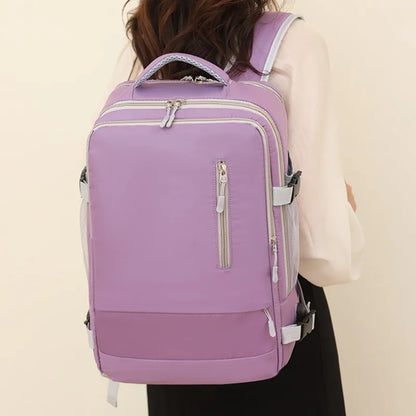 Travel Backpack Women Large Capacity Waterproof Anti-Theft Casual Daypack Bag with Luggage Strap & USB Charging Port Backpacks