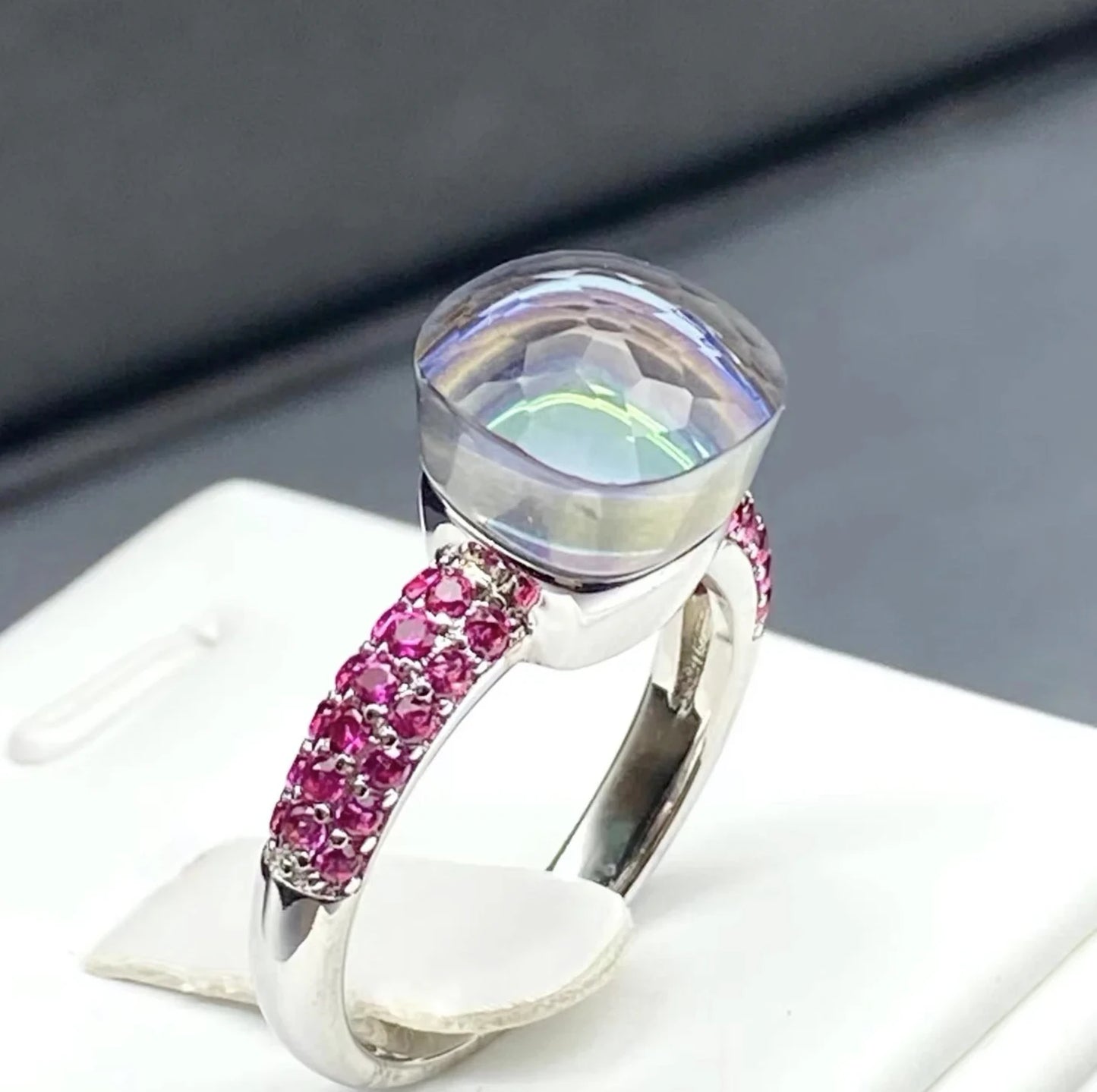 Classic Purple Zircon Ring for Women Candy Sweety Style Synthetic Crystal Inlay Jewelry Elegant Gift for Her Birthday Party