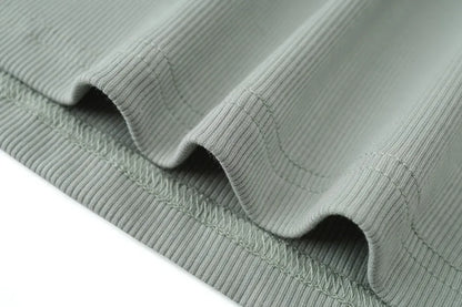 woman clothing high Stretch ribbing closed-fit wrap tops + Matte Satin dress Maxi matching sets (ship out in 1 day)