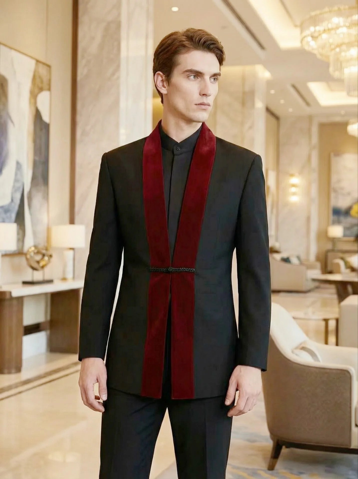 Men Formal Slim Fit Tuxedo Prom Suit Male Groom Wedding Blazers High Quality Groomsman Luxury Dress Business Banquet Party Suit