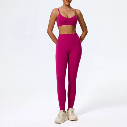 Ctenkevet Summer Women 2Pcs Sleeveless Sports Set Female Gym Two-piece Yoga Set High Waist Breathable legging Sportswear Women