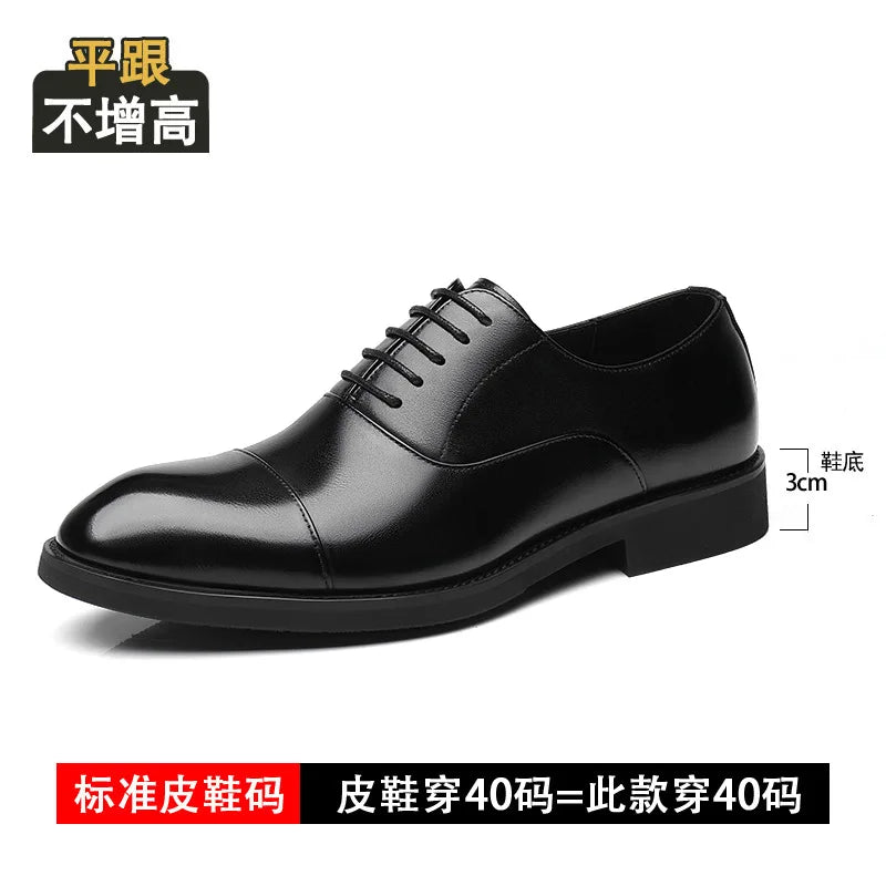 2026 Height Increase 8cm Leather Shoes Men Business Leather Wedding Shoes Men