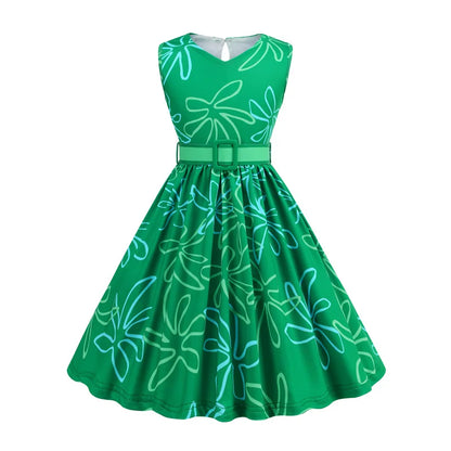 Inside Out Sadness Dress Girls Halloween Joy Cosplay Costume Children Cartoon Movie Role Play Print Frock Kid Fantasy Party Gown