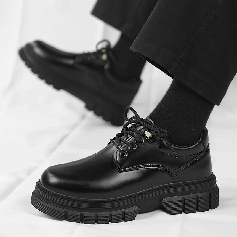 Men's leather shoes with soft soles fashion men's shoes comfortable business casual height increasing formal leather shoes men