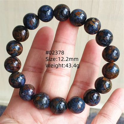 Natural Blue Pietersite Bracelet Women Men Beads Round Beads Chatoyant Cat Eye Fire Pietersite Namibia AAAAAA