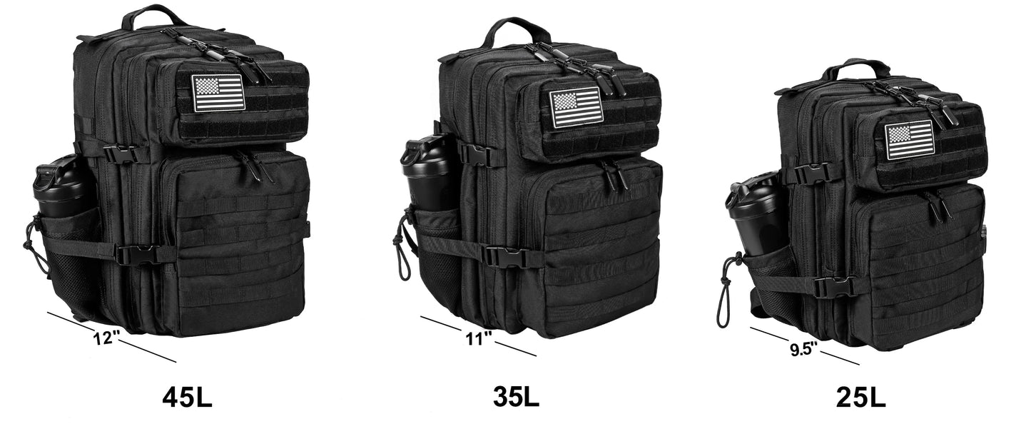 35L Tactical Backpack Small Athlete Gym Bag for Men/Women Qutdoor Travel Hiking Molle Rucksack with Bottle Holder