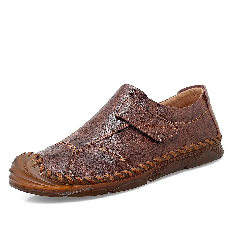 Breathable Genuine Leather Men Shoes Summer Slip On Loafers Men Casual Leather Shoes Blue Flats Hot Sale Driving Shoes Moccasins
