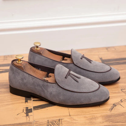 Loafers men Korean version of the trend British fringe men's shoes suede sanded bean shoes a slip-on small leather shoes