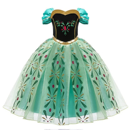Vestido da Anna e Elsa para Meninas, Fantasia Cosplay Infantil de Halloween, Vestidos de Princesa para Crianças, Festa de Aniversário Elegante, Roupas de Carnaval 3-10 Anos