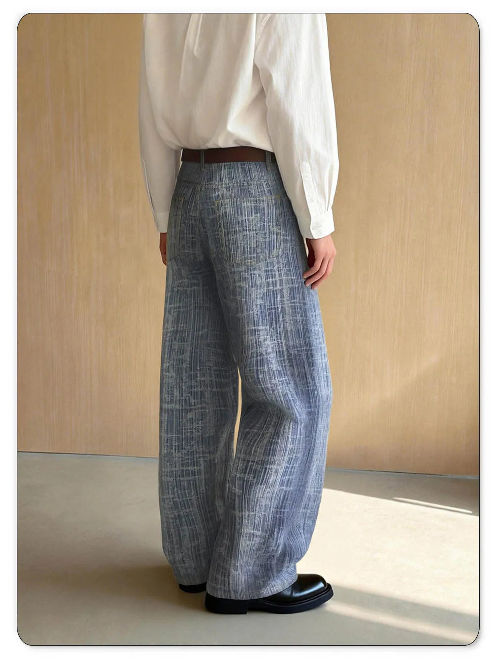 Fashionable Baggy Wide Leg Men's Women's Jacquard Jeans Japanese Korean Street Style Ultra Baggy Spring Summer Denim Pants