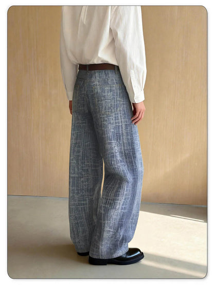 Fashionable Baggy Wide Leg Men's Women's Jacquard Jeans Japanese Korean Street Style Ultra Baggy Spring Summer Denim Pants