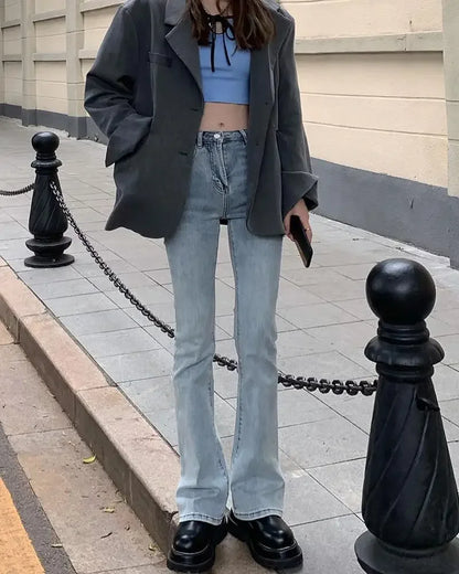 High-Waisted Slimming Straight-Leg Jeans For Women