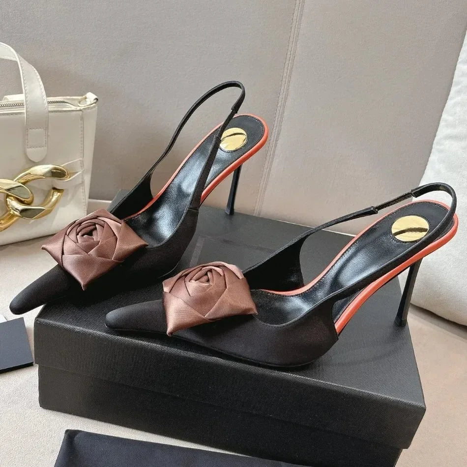Ladies' Springand SummerStiletto Heelswith PointedPoints AndHollow OutBanquet Shoes,European AndAmerican SexyRose Fashion Shoes