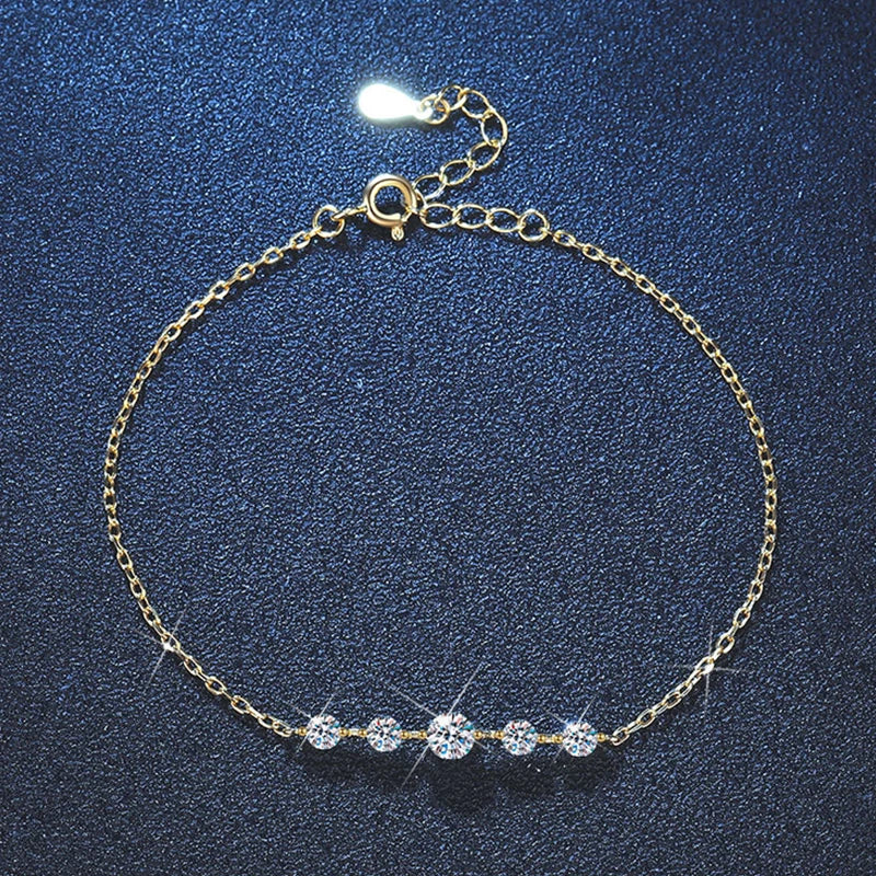 Micro Full 2/2.5/3mm D Color Moissanite Diamond Tennis Bracelet for Woman 925 Silver Plated 18k Adjustable Link Bracelets