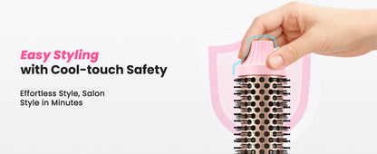 Ionic Thermal Brush Dual Voltage 6 Temperature Settings & LED Digital Display For Curling And Straightening Hot Air Styler