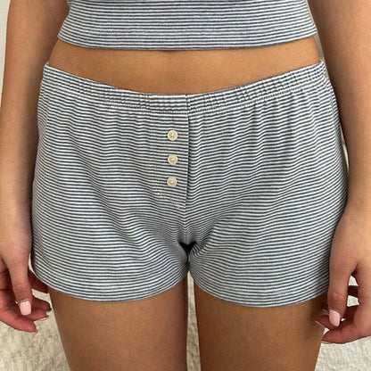 Womens Y2K Pajama Shorts Low Waist Striped Boxer Shorts Cute Lounge Floral Pj Shorts Bottoms Comfy Sleep Shorts Streetwear