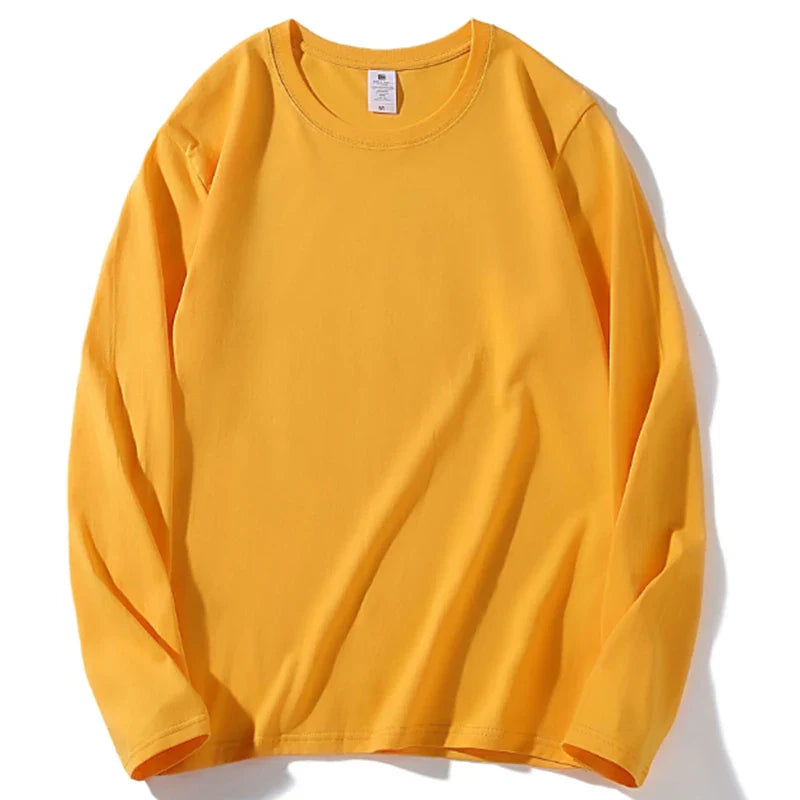 2026 Autumn Women Leisure Cotton Daily Long Sleeve Tops Lady Versatile Round Neck Baggy Clothes Female Concise Solid T-shirts