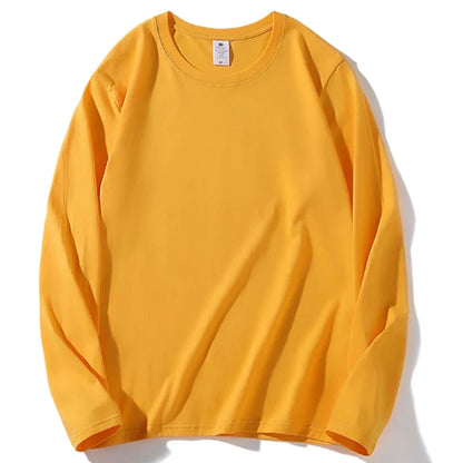 2026 Autumn Women Leisure Cotton Daily Long Sleeve Tops Lady Versatile Round Neck Baggy Clothes Female Concise Solid T-shirts