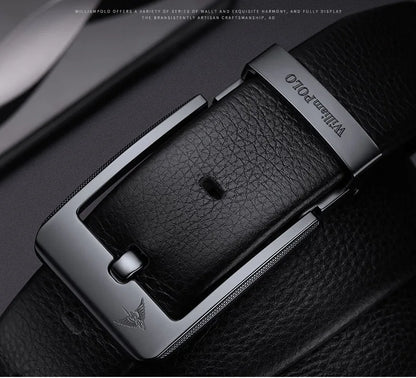 Men's leather casual belt, fashionable needle buckle business belt, personalized denim belt
