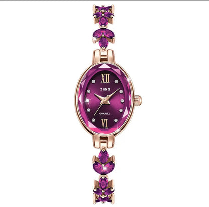 V22 Women's Watches Light Luxury Diamond Inlaid Female Watch Waterproof Oval Ladies Fashion Quartz Bracelet Wristwatch
