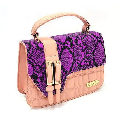 Retro Design!Three-Piece Set Peach Color Patent Leather Bag With Ribbon For Women, Classic High-Heeled Shoes
