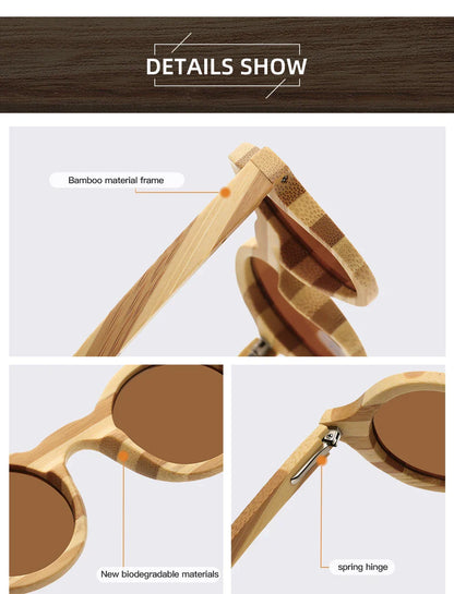 Natural Zebra Bamboo Wooden Aduit Sunglasses Handmade Polarized Glasses Mirror Coating Lenses Eyewear With Gift Box 8620C